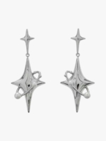 Earing Kpop Style Boucles d’oreilles argentées à chaînes Kpop Maroc gomshop.ma