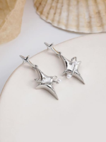 Earing Kpop Style Boucles d’oreilles argentées à chaînes Kpop Maroc gomshop.ma