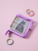 Daiso Photocard Binder Purple Glitter kpop maroc gomshop.ma